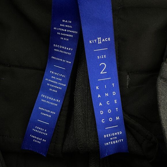 Kit and Ace Go To Trousers Wool Silk Cashmere Dress Pants Women's Size 2 - Picture 3 of 10